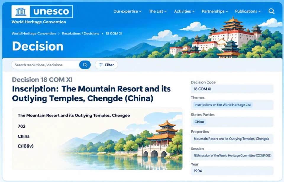 The Mountain Resort became a World Heritage Site