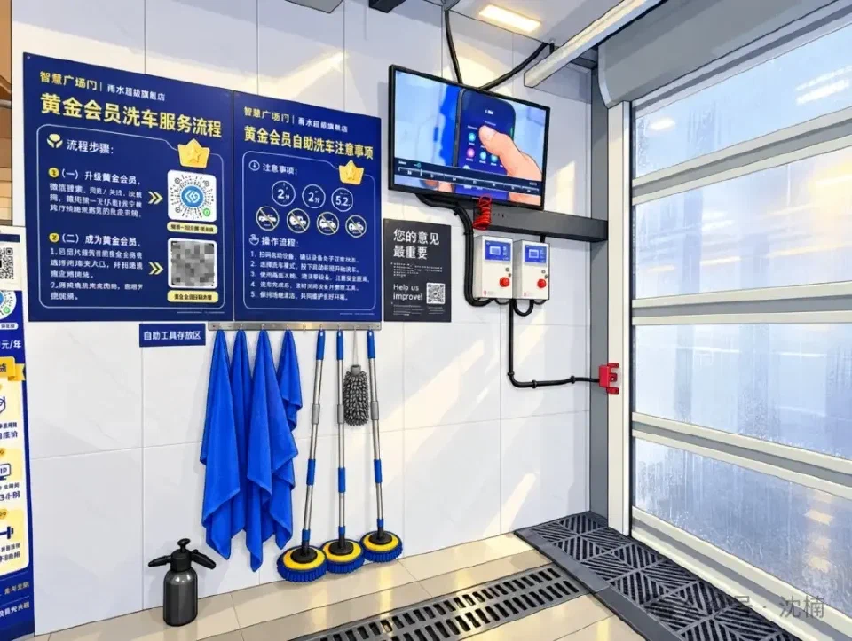 Outside the car-wash area
